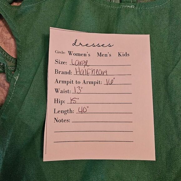 NWOT Halfheart Step Up Mini Dress. Green Lrg#027 - Picture 7 of 16